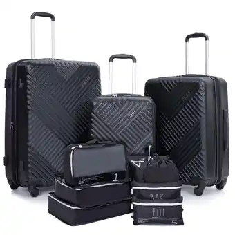 Walmart Luggage Sets 3 Piece Travel Suitcase Set with 7PCS Organizer Bags, Black offer