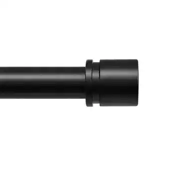 Walmart KAMANINA 1 Adjustable Heavy Duty Single Curtain Rod with Cap Finial, 28 - 48, Black offer