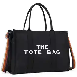 Walmart KABAQOO Canvas Tote Bag with Zipper, Shoulder Handbag Crossbody Purse for Travel, Work, School offer