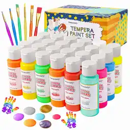 Walmart Fantastory 24 Colors (2 oz Each) Washable Tempera Paint, Non-Toxic Poster Finger Paints offer
