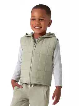 Walmart Modern Moments by Gerber Toddler Boy Quilted Hooded Zip Vest, Sizes 12M-5T offer