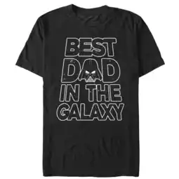 Walmart Men's Star Wars Father's Day Best Dad Darth Vader Helmet Graphic Tee Black Large offer