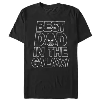 Walmart Men's Star Wars Father's Day Best Dad Darth Vader Helmet Graphic Tee Black Large offer