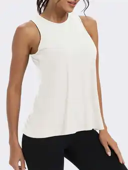 Walmart Rosvigor Workout Tops for Women Open Back Loose Fit Tank Tops Women Athletic Yoga Shirts Gym Tops offer