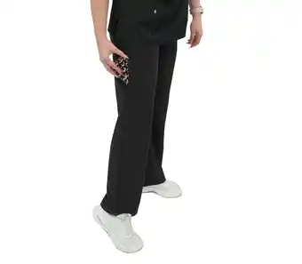 Walmart Fubu Women's High Waisted Wide Leg Yoga Scrub Pant Medical Nursing Uniform offer