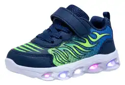 Walmart NEWMALL Girls LED Light Up Sneakers Kids Low Top Shoes (6 Toddler,Blue) offer