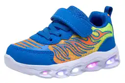 Walmart NEWMALL Girls LED Light Up Sneakers Kids Low Top Shoes (6 Toddler,Blue) offer