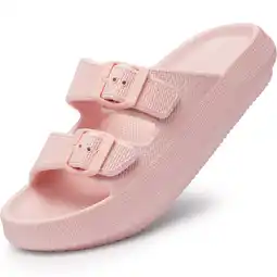 Walmart HARVEST LAND Women Slides Sandals Adjustable Double Buckles Cloud Sandals for Women Summer Beach offer