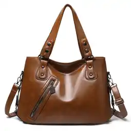 Walmart KALUNMA Women Large Shoulder Bag Tote Purse Multi pocket Leather Satchel Hobo Bag offer