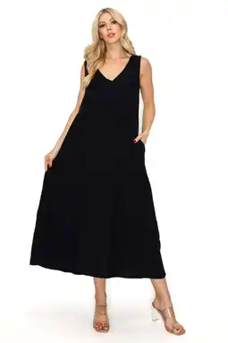 Walmart Women's Lightweight Tiered Gauze Maxi Dress with Relaxed Fit offer
