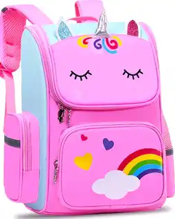 Walmart Burufy School Backpack Girls School Bag, Lightweight Kids Backpack Durable Fashion Bookbag, Pink offer