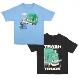 Walmart Trash Truck Characters Boys 2-Pack Short Sleeve T-Shirt Bundle Set for Kids (Size 2T-7) offer