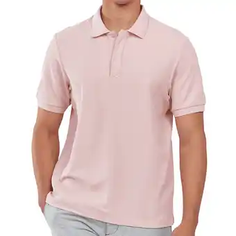 Walmart NORTHYARD Men's Polo Shirts Short Sleeve Golf Polos Casual Classic Pink T-Shirt, Sizes S-2XL offer