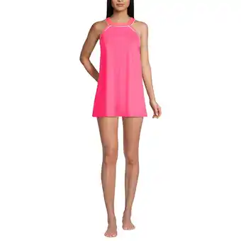 Walmart Lands' End Women's High Neck Swim Dress One Piece Swimsuit offer