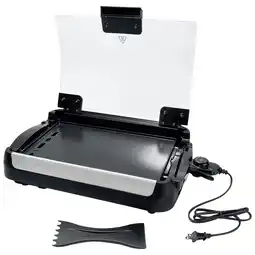 Walmart Blue Jean Chef 1800W Indoor Reversible Grill & Griddle with Lid (Driftwood Gray) offer