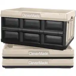 Walmart CleverMade 8 Gal Collapsible Storage Bins, 3PK Plastic Storage Bins - Tan offer