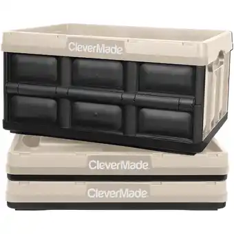 Walmart CleverMade 8 Gal Collapsible Storage Bins, 3PK Plastic Storage Bins - Tan offer