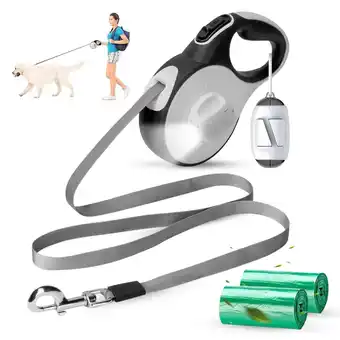 Walmart Oneisall Retractable Dog Leash for Small Medium Dogs up to 88 lbs, 26FT Dog Leash with Light, White offer