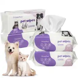 Walmart Prime Pets 8x8 in Pet Grooming Wipes for Dogs Cats, Jumbo Deodorizing Wipes, Lavender Scented,400 Ct offer