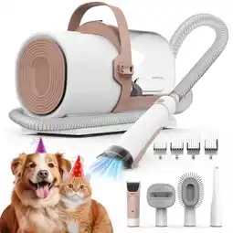 Walmart AIRROBO Dog Grooming Kit, 5 Grooming Tools, Pet Grooming Vacuum, Dog Clippers Kit, Low noise, PG50 offer