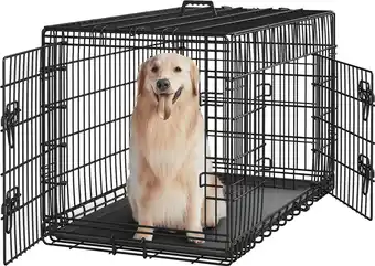 Walmart Topeakmart 42 Inch Divider Dog Crate with Pull-Out Tray for Large Dogs, Black offer