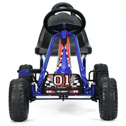 Walmart Infans Kids Pedal Go Kart 4 Wheel Ride On Toys w/Adjustable Seat Handbrake Blue offer