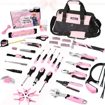 Walmart SHALL 246-Piece Pink Tool Set for Home, Pink Tool Sets for Women with Large Tool Bag Organizer offer