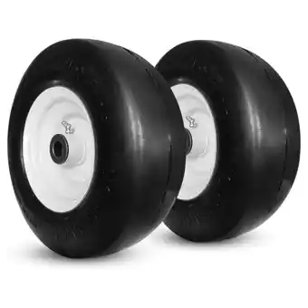 Walmart 2-Pcs 11x4.00-5 Flat-Free Lawn Mower Tires with Steel Rims offer