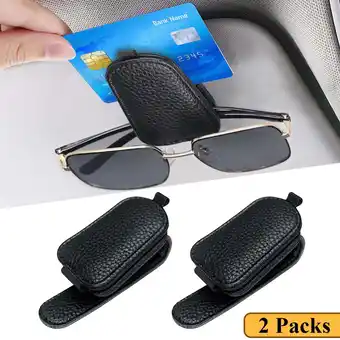 Walmart cyrico 2 Packs Sunglass Holder for Visor, Magnetic Eyeglass Hanging Clip for Car, Black offer