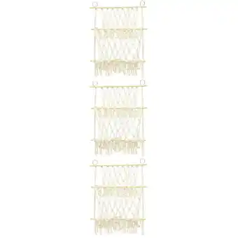Walmart 3 Count Ceiling Trunk Net Bag Storage Rack Plush Toy Storage Bag 75X52CM White offer