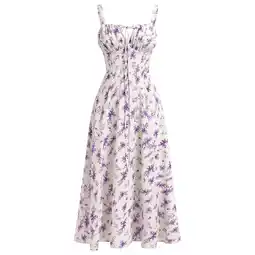 Walmart IDOPIP Women Floral Midi Corset Dress Boho Flowy Slit Lace Up Dresses Flowy Slit Bustier Dresses offer