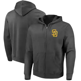 Walmart Men's-Fanatics Heather Charcoal San Diego Padres Big Gamer Full-Zip Hoodie offer