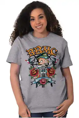 Walmart Betty Boop Biker BBMC Roses Tattoo Women Plus Size Graphic Tee Tees Brisco Brands 2X offer