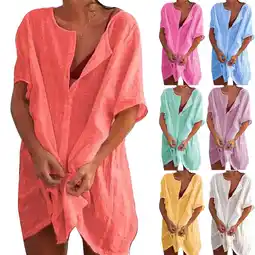 Walmart Women's Beach Bikini Cover Up Shirt Summer Swimsuit Beach Cover Up Shirt S-4XL Sun Protection offer