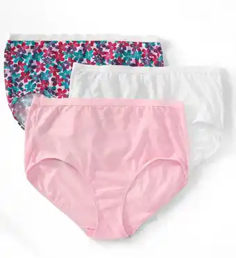Walmart Fruit Of The Loom Women's Fit for Me Plus Size Cotton Brief Panties, 3 Pack offer