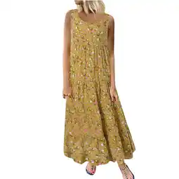 Walmart Mychoice Women's Casual Loose Sleeveless Floral Print Long Maxi Dress, Sizes M-XXXL offer