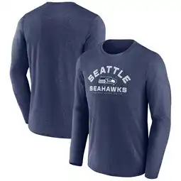 Walmart Men's Fanatics Heather College Navy Seattle Seahawks Tech Arc Long Sleeve T-Shirt offer