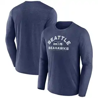 Walmart Men's Fanatics Heather College Navy Seattle Seahawks Tech Arc Long Sleeve T-Shirt offer
