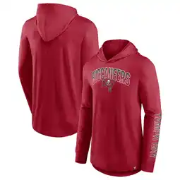 Walmart Men's Fanatics Red Tampa Bay Buccaneers Front Runner Long Sleeve Hooded T-Shirt offer