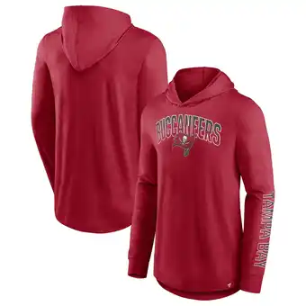 Walmart Men's Fanatics Red Tampa Bay Buccaneers Front Runner Long Sleeve Hooded T-Shirt offer