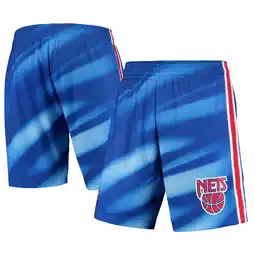 Walmart Men's Mitchell & Ness Blue New Jersey Nets Hardwood Classics Swingman Shorts offer
