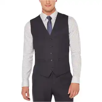 Walmart Perry Ellis Mens Techno Slim Fit Five Button Vest, Blue, Small (Regular) offer