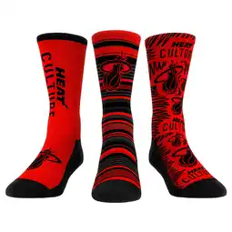 Walmart Unisex Rock Em Socks Miami Heat 2024/25 City Edition Three-Pack Crew Socks Set offer