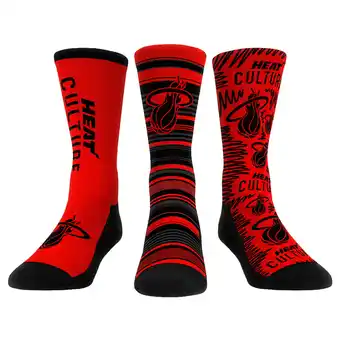 Walmart Unisex Rock Em Socks Miami Heat 2024/25 City Edition Three-Pack Crew Socks Set offer