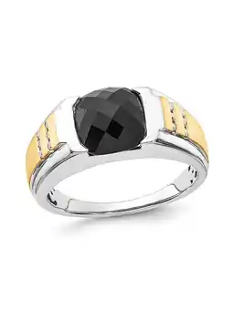 Walmart Mens 3.40 Carat (Ctw) Black Onyx Ring with Diamonds in Sterling Silver offer