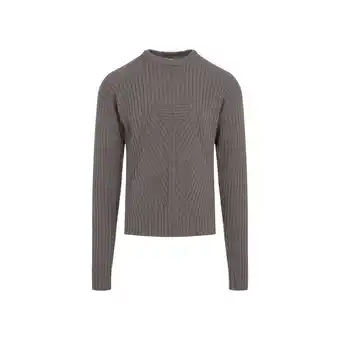 Walmart Rick Owens Textured Ribbed Grey Knit Sweater (Men's) offer