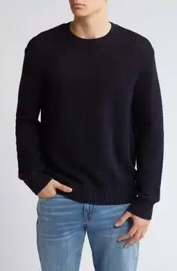 Walmart Frame Mens Regular fit Long Sleeve Crewneck Sweater Large Crew Neck Blue Solid offer
