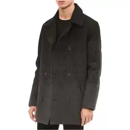 Walmart Calvin Klein Mens Ombre Pea Coat, Grey, Small offer