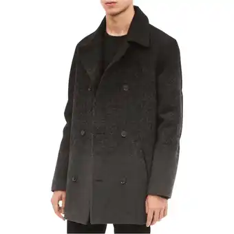 Walmart Calvin Klein Mens Ombre Pea Coat, Grey, Small offer