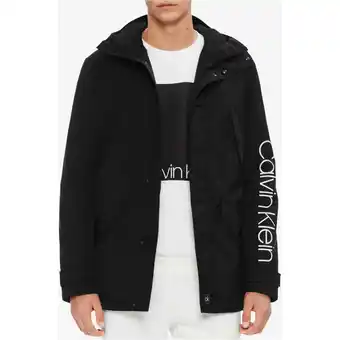 Walmart Calvin Klein Mens Hooded Water Resistant Jacket, Black, Large offer